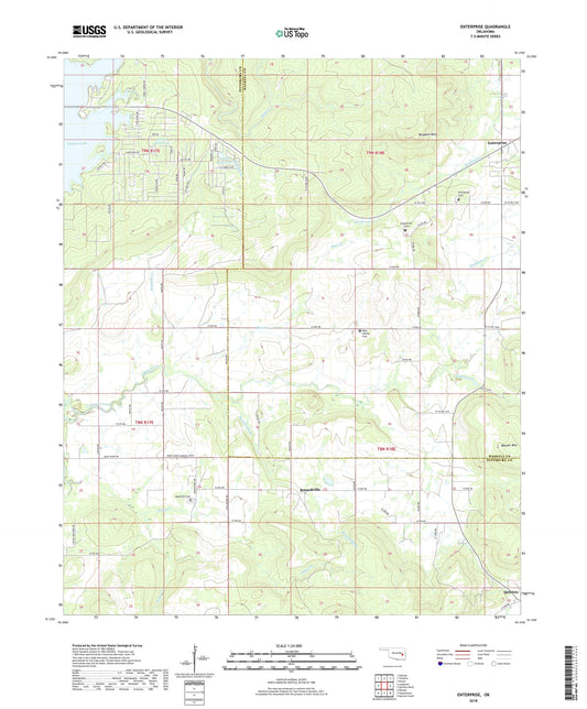 Enterprise Oklahoma US Topo Map Image