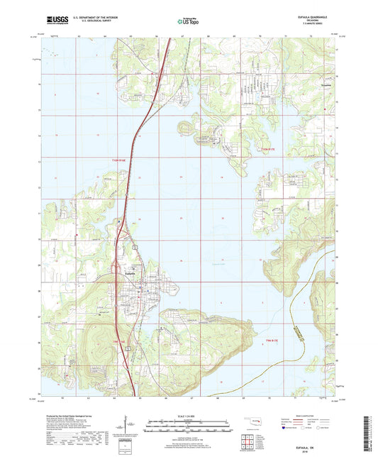 Eufaula Oklahoma US Topo Map Image