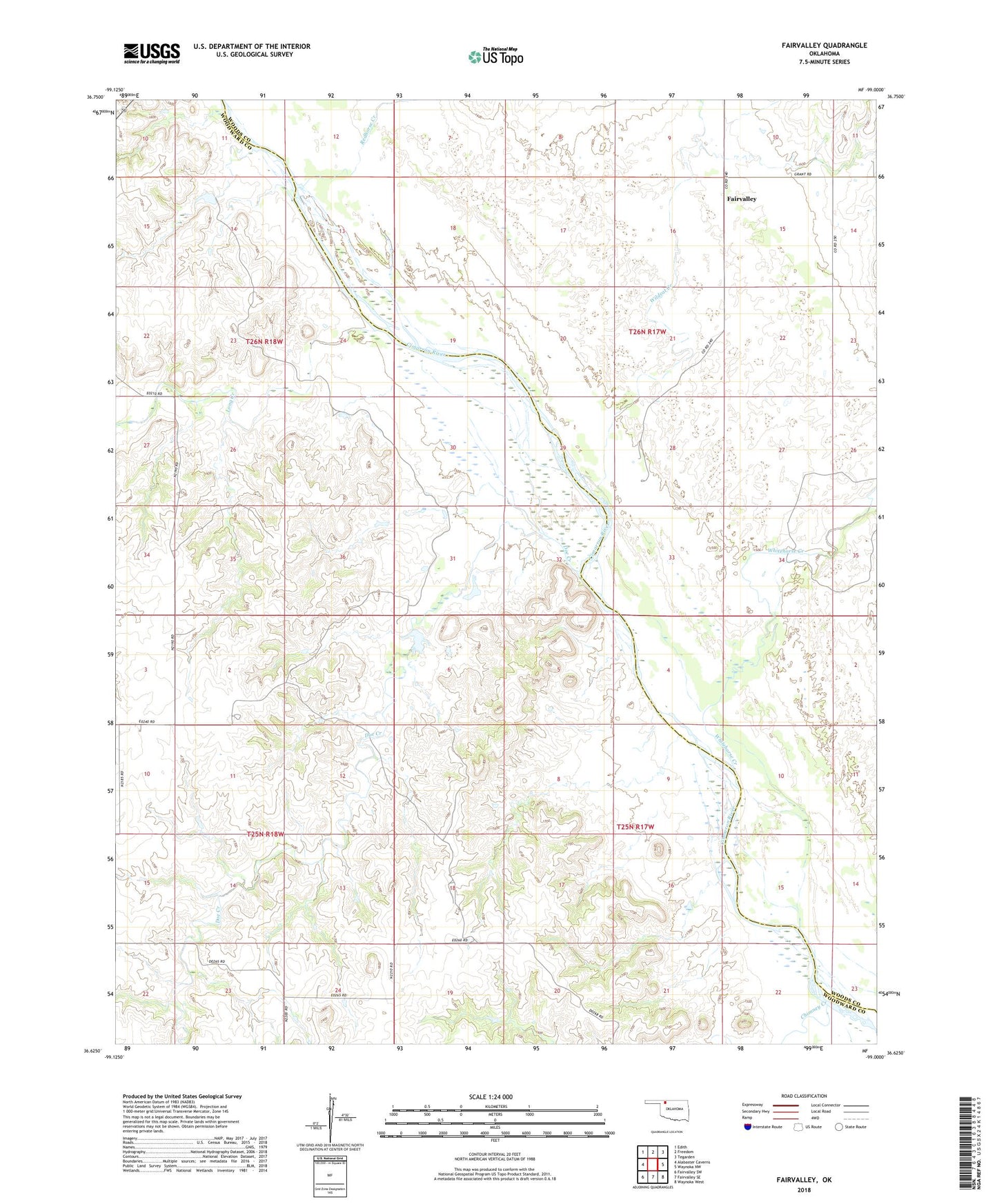 Fairvalley Oklahoma US Topo Map Image