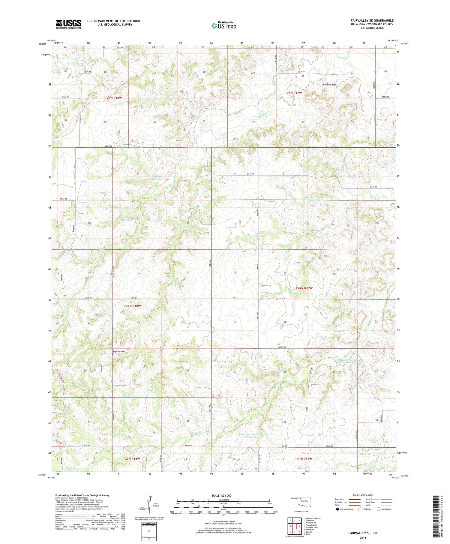 Fairvalley SE Oklahoma US Topo Map Image