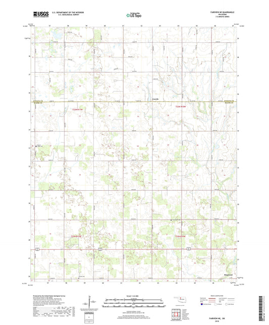 Fairview NE Oklahoma US Topo Map Image