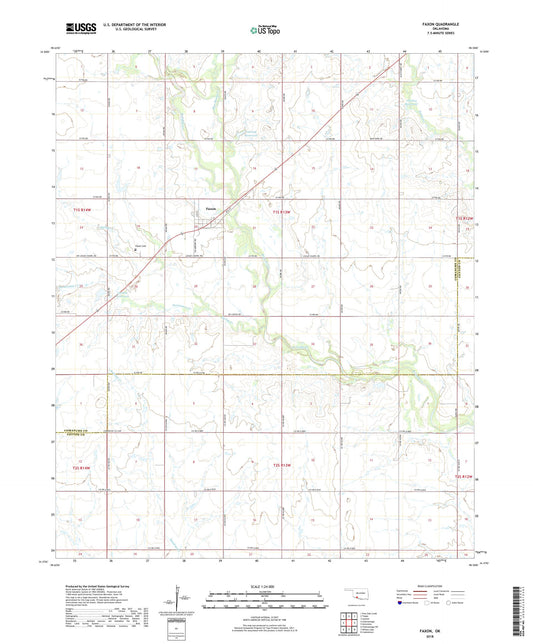 Faxon Oklahoma US Topo Map Image