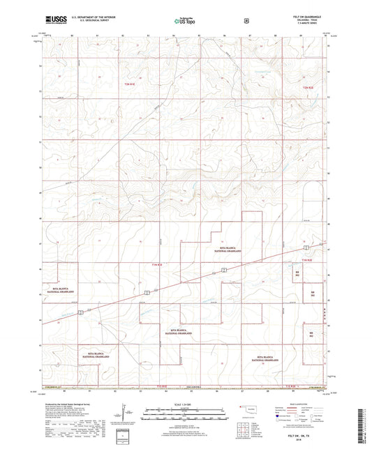 Felt SW Oklahoma US Topo Map Image