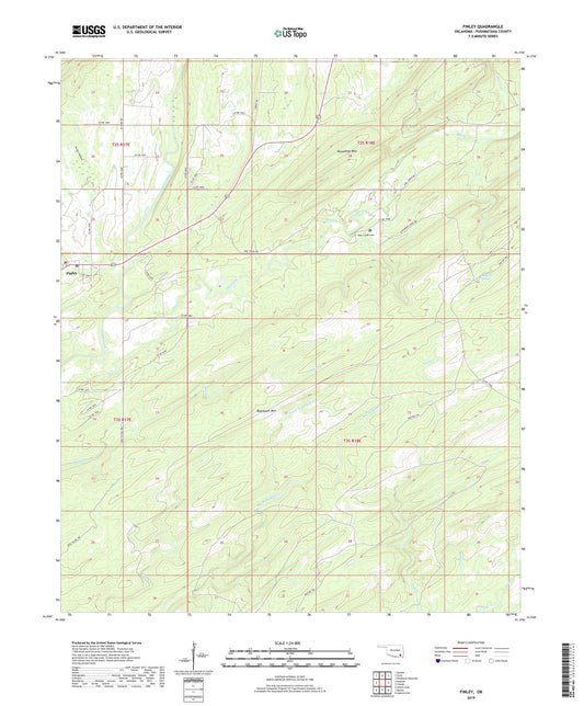 Finley Oklahoma US Topo Map Image