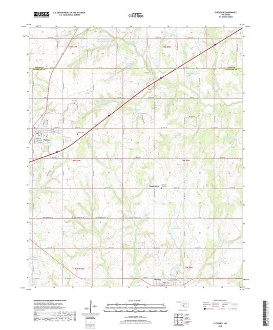 Fletcher Oklahoma US Topo Map Image