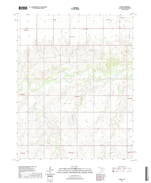 Floris Oklahoma US Topo Map Image