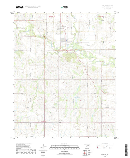Fort Cobb Oklahoma US Topo Map Image