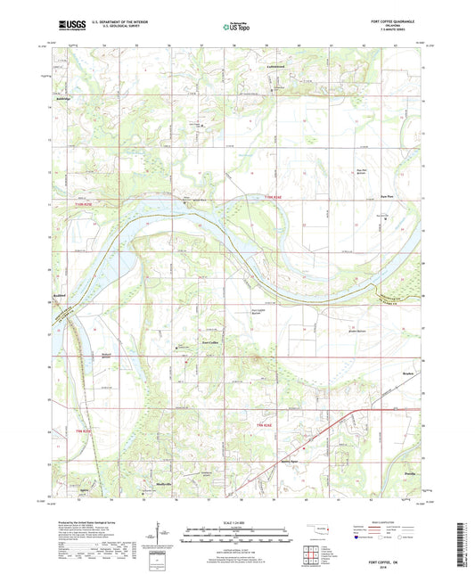 Fort Coffee Oklahoma US Topo Map Image