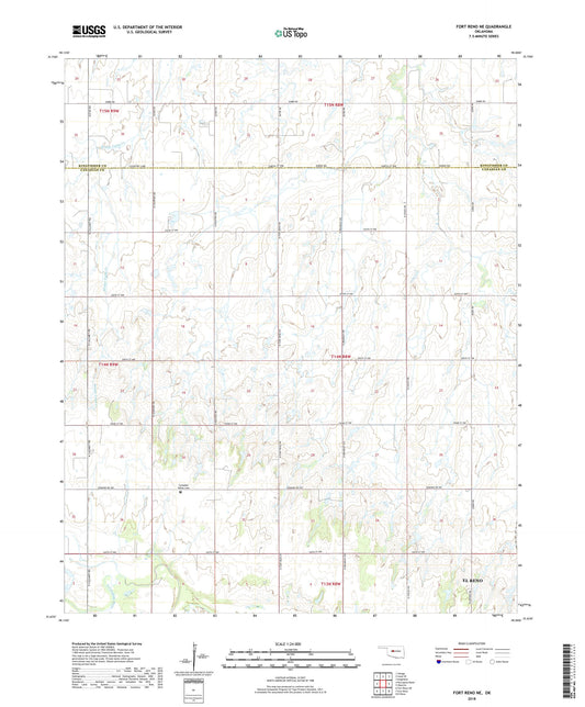Fort Reno NE Oklahoma US Topo Map Image