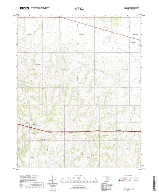 Fort Reno SW Oklahoma US Topo Map Image