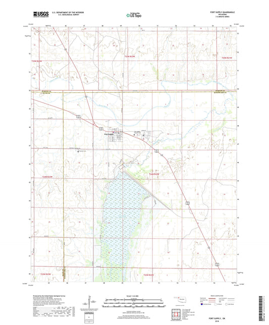 Fort Supply Oklahoma US Topo Map Image