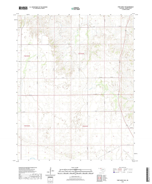 Fort Supply NW Oklahoma US Topo Map Image