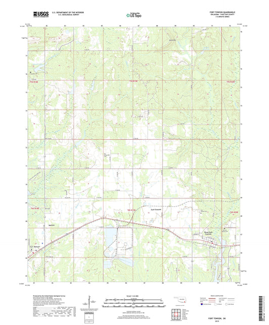 Fort Towson Oklahoma US Topo Map Image