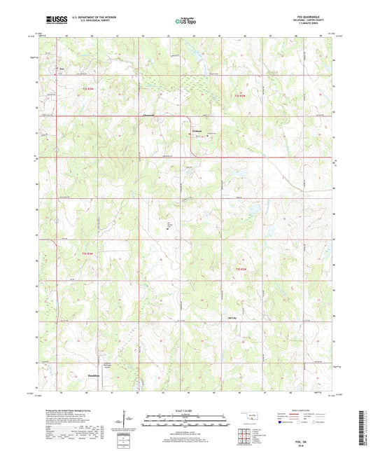 Fox Oklahoma US Topo Map Image