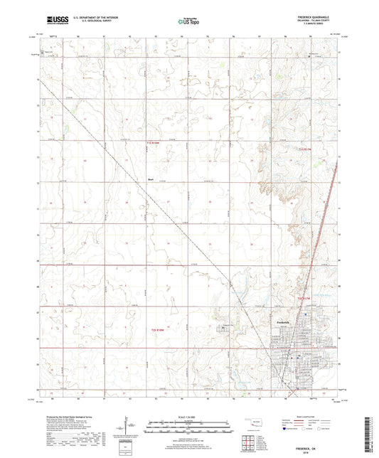 Frederick Oklahoma US Topo Map Image