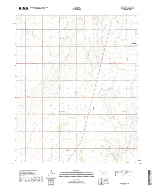 Frederick SE Oklahoma US Topo Map Image