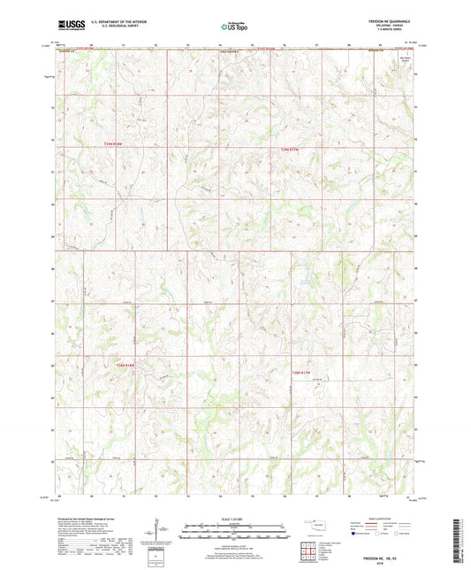 Freedom NE Oklahoma US Topo Map Image