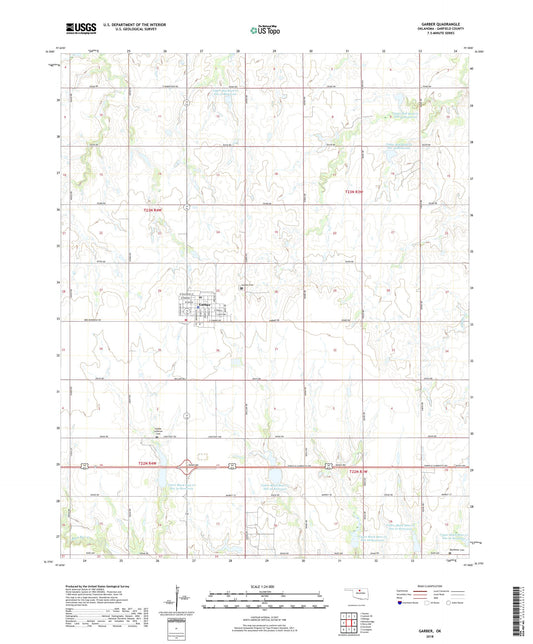 Garber Oklahoma US Topo Map Image
