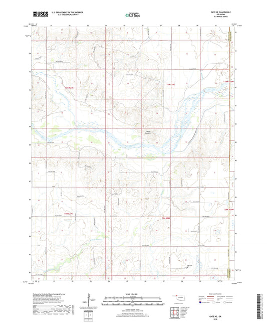 Gate NE Oklahoma US Topo Map Image