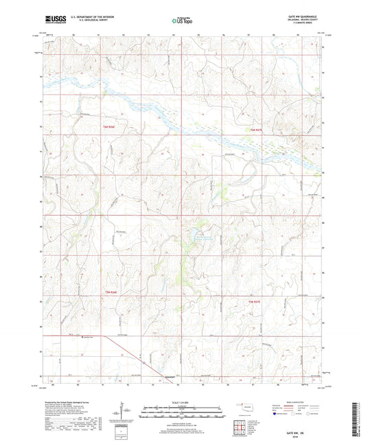 Gate NW Oklahoma US Topo Map Image