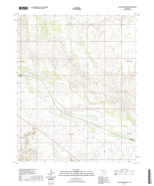 Glass Mountains NW Oklahoma US Topo Map Image