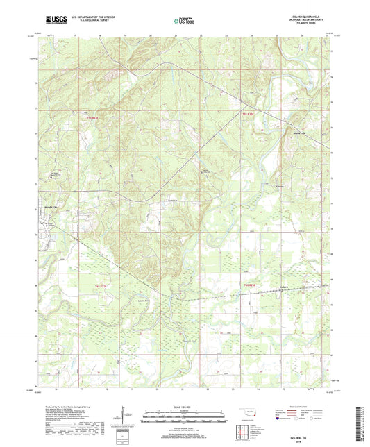 Golden Oklahoma US Topo Map Image