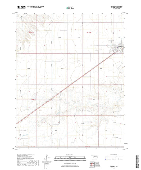 Goodwell Oklahoma US Topo Map Image