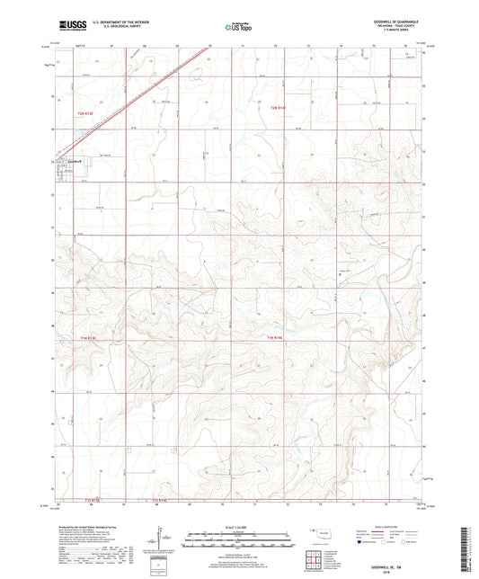 Goodwell SE Oklahoma US Topo Map Image