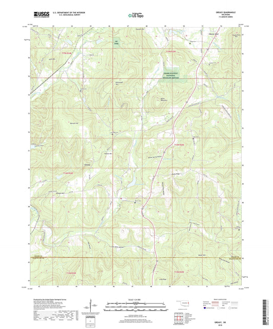 Greasy Oklahoma US Topo Map Image