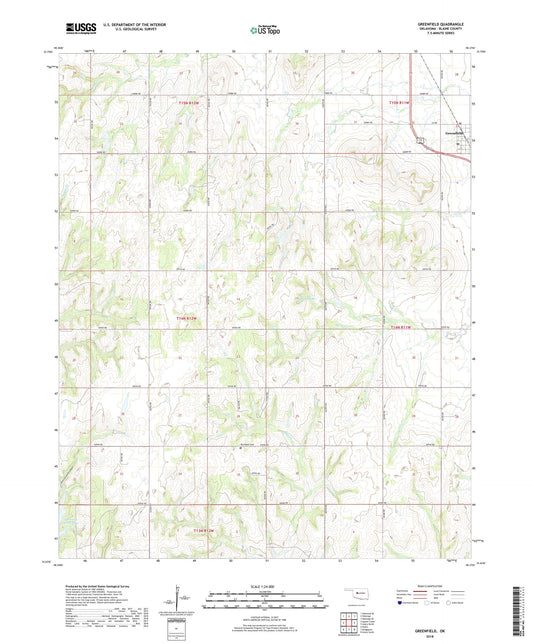 Greenfield Oklahoma US Topo Map Image