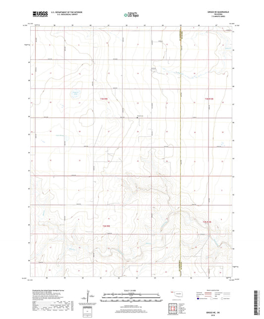 Griggs NE Oklahoma US Topo Map Image