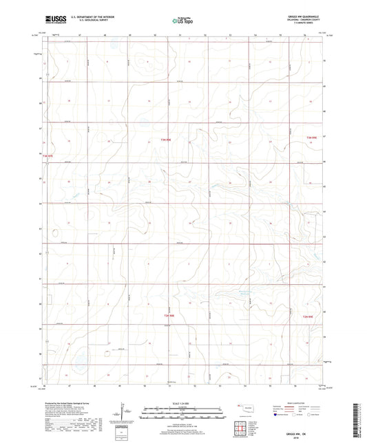 Griggs NW Oklahoma US Topo Map Image