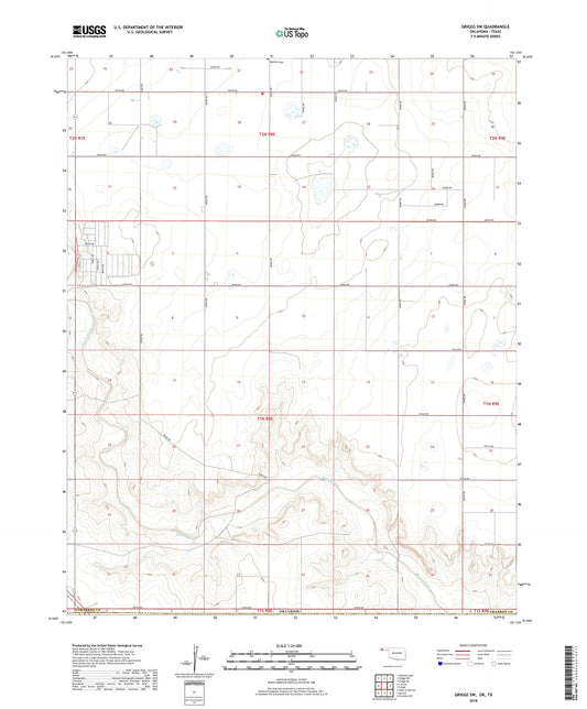 Griggs SW Oklahoma US Topo Map Image