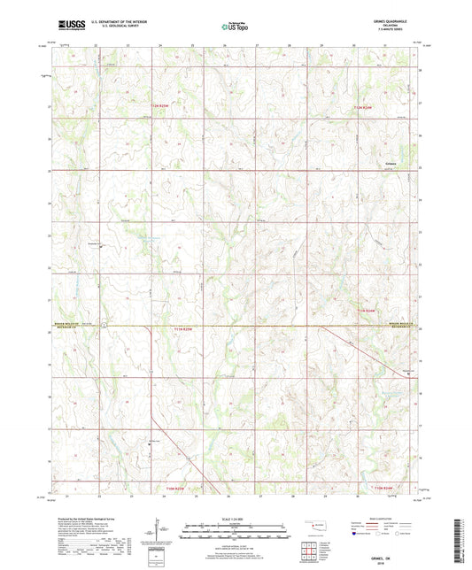 Grimes Oklahoma US Topo Map Image