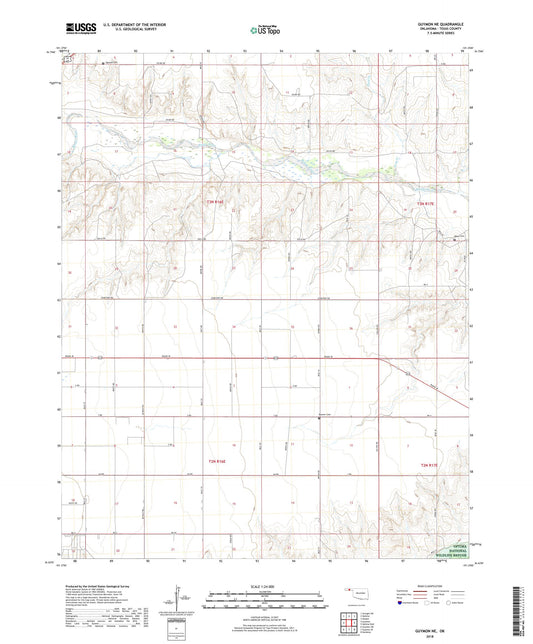Guymon NE Oklahoma US Topo Map Image