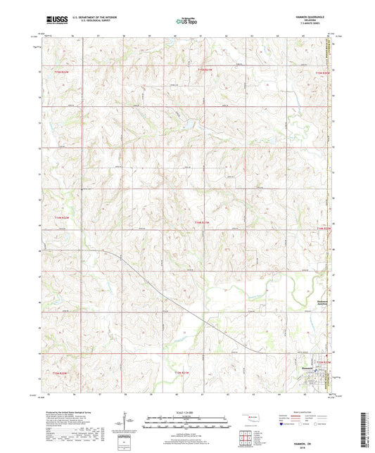 Hammon Oklahoma US Topo Map Image
