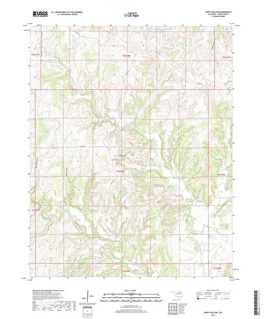 Happy Hollow Oklahoma US Topo Map Image