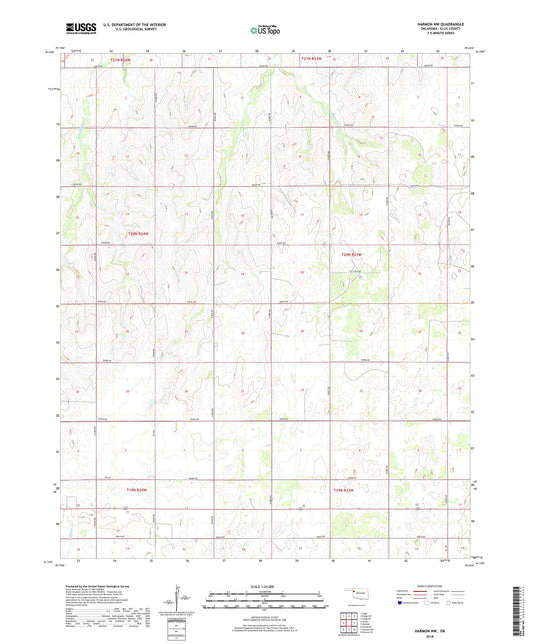 Harmon NW Oklahoma US Topo Map Image