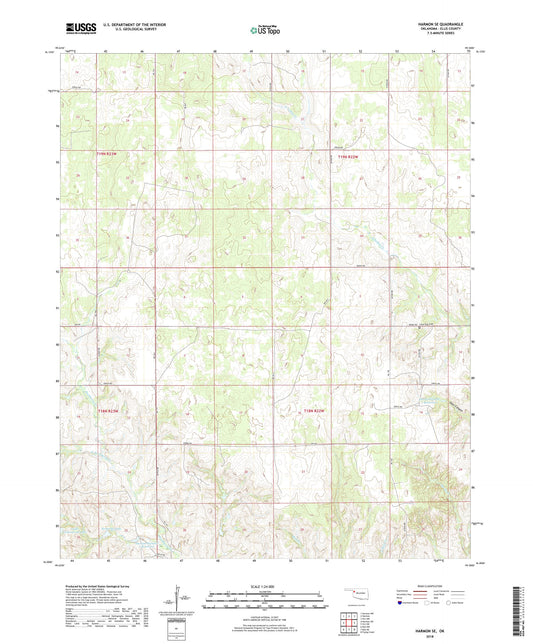 Harmon SE Oklahoma US Topo Map Image