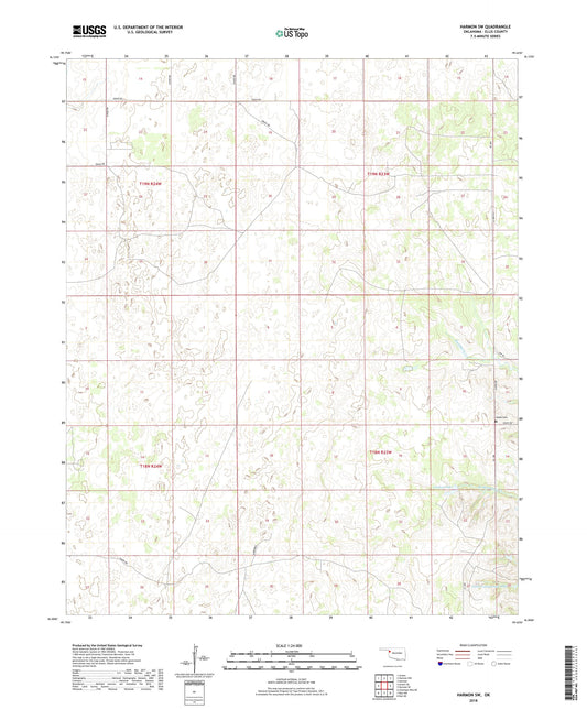 Harmon SW Oklahoma US Topo Map Image