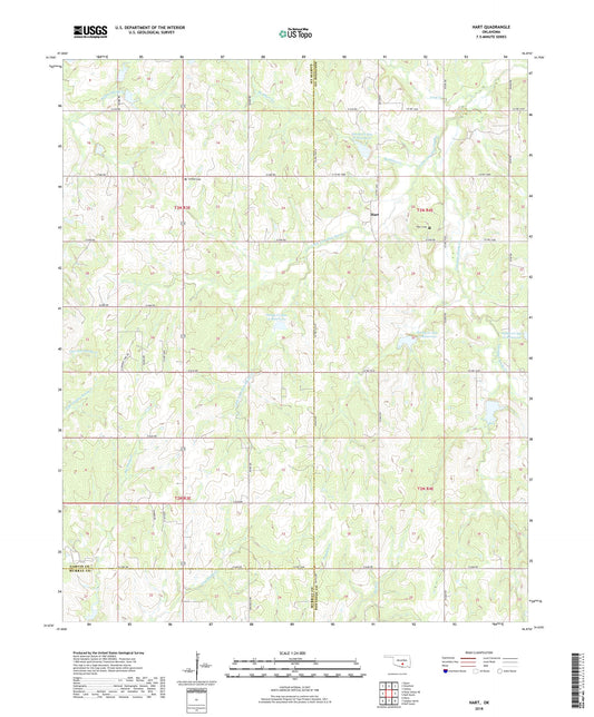 Hart Oklahoma US Topo Map Image