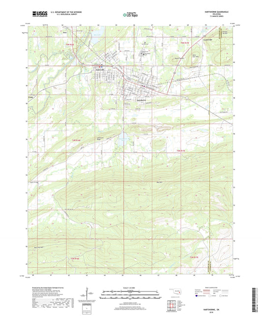 Hartshorne Oklahoma US Topo Map Image