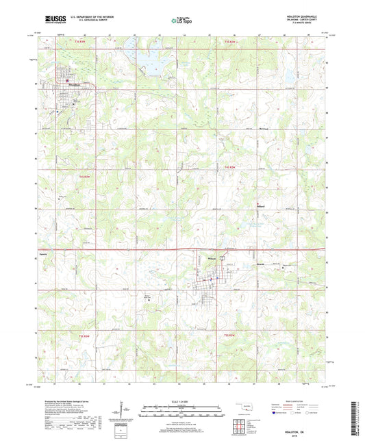 Healdton Oklahoma US Topo Map Image