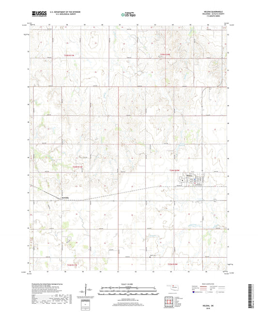 Helena Oklahoma US Topo Map Image