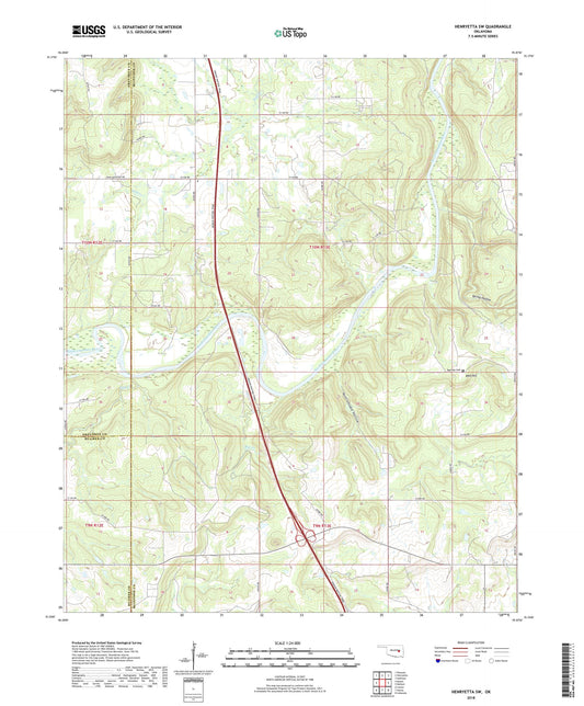 Henryetta SW Oklahoma US Topo Map Image