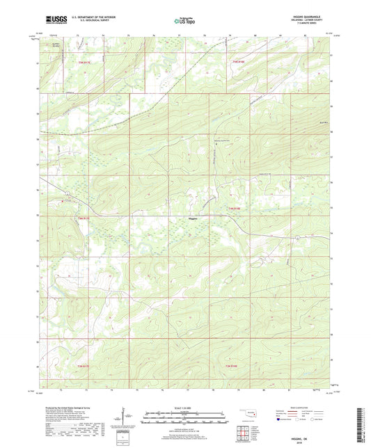 Higgins Oklahoma US Topo Map Image