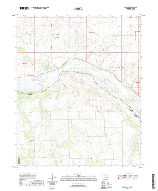 Hollis SW Oklahoma US Topo Map Image