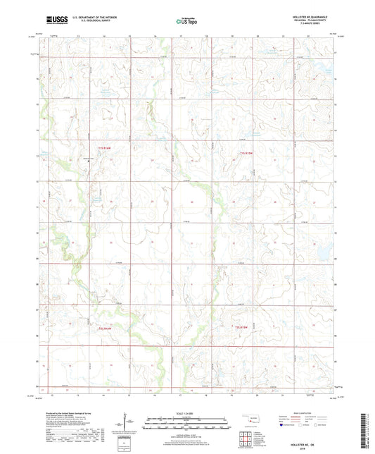 Hollister NE Oklahoma US Topo Map Image