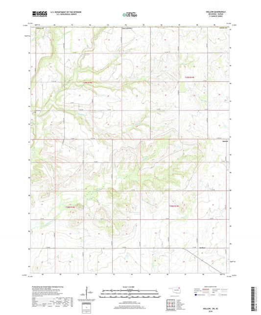 Hollow Oklahoma US Topo Map Image