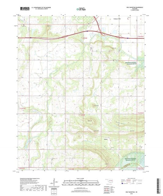 Holt Mountain Oklahoma US Topo Map Image